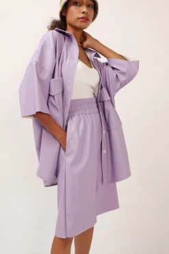 STORETS SALE CLOTHING Amy Pleather Shirt Jacket