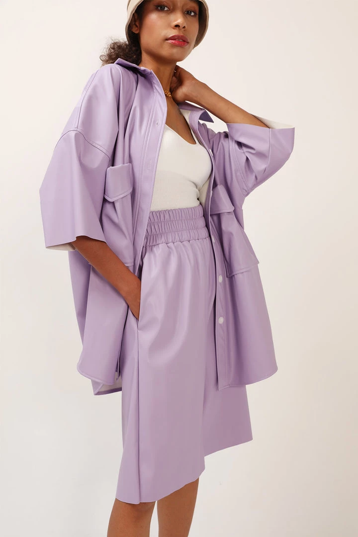 STORETS SALE CLOTHING Amy Pleather Shirt Jacket