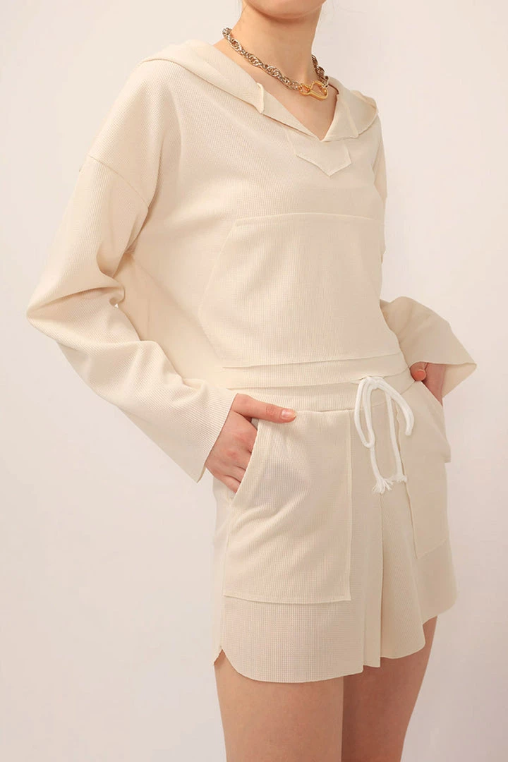 STORETS SALE Lucy Waffle Hoodie 2-Piece Set