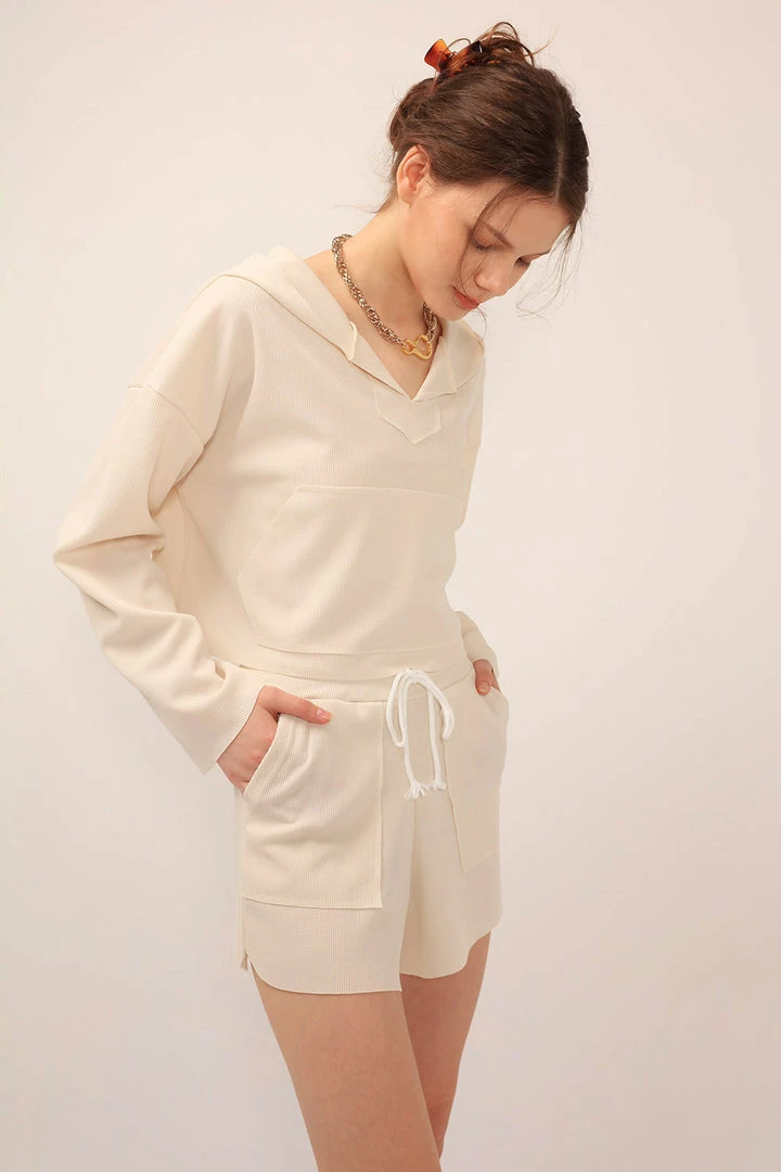 STORETS SALE Lucy Waffle Hoodie 2-Piece Set