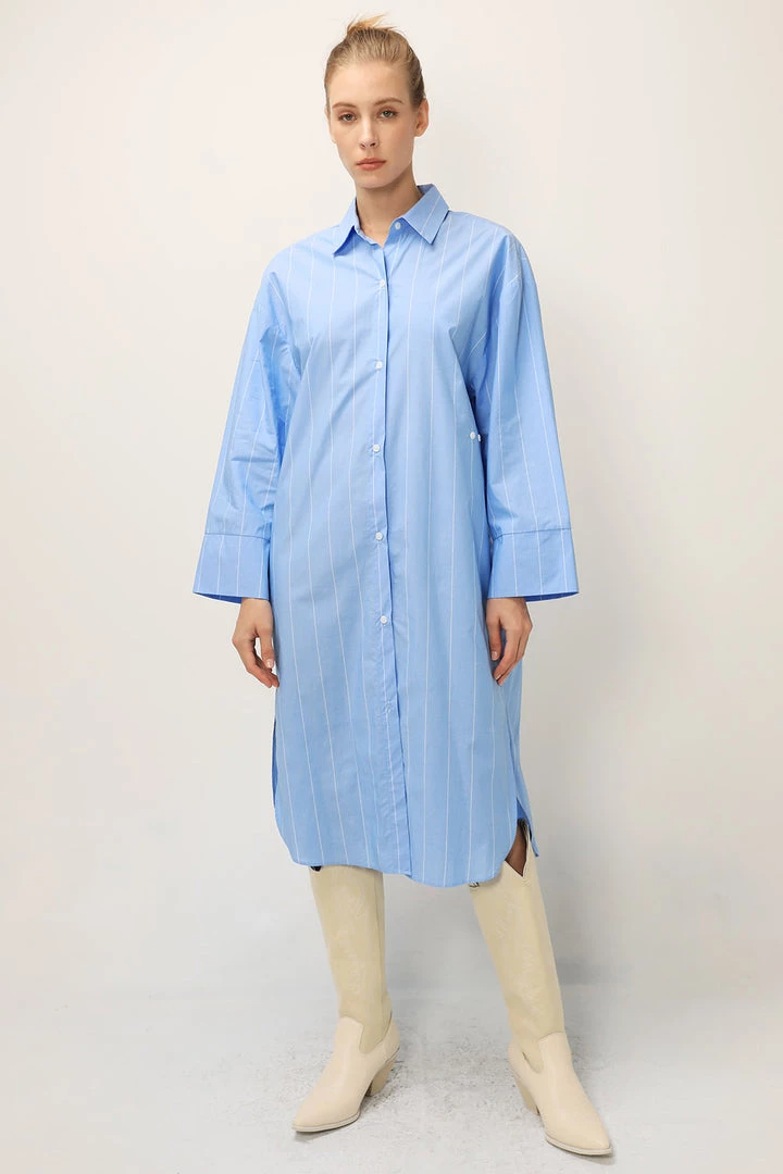 STORETS SALE Briella Striped Maxi Shirt Dress