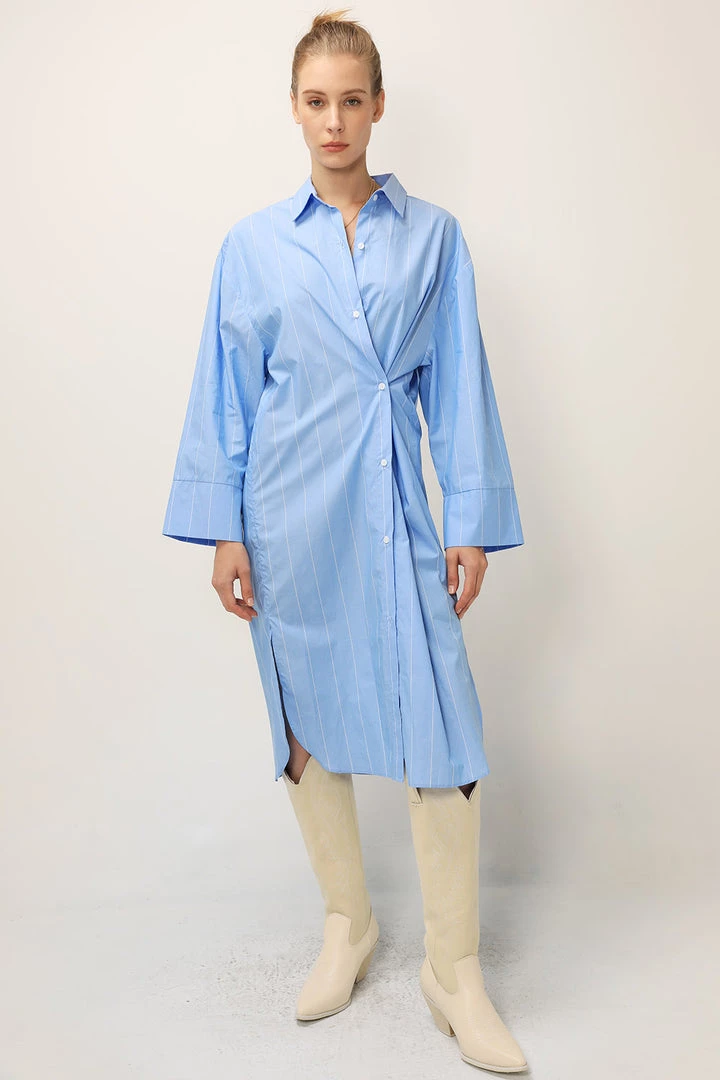 STORETS SALE Briella Striped Maxi Shirt Dress