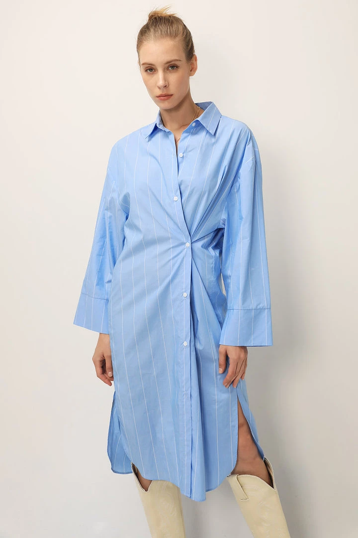 STORETS SALE Briella Striped Maxi Shirt Dress