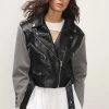 STORETS CLOTHING Leia Pleather Block Rider Jacket