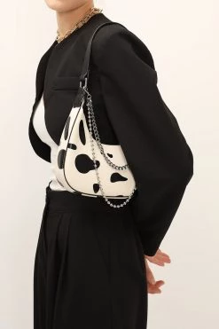 STORETS ACCESSORIES Cow Printed Hobo Bag