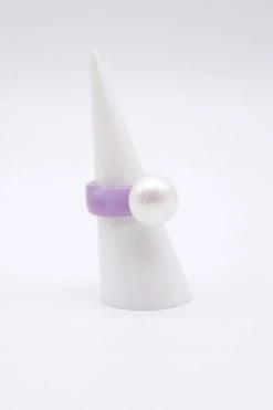 STORETS Faux Pearl Signet Ring