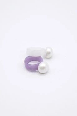 STORETS Faux Pearl Signet Ring