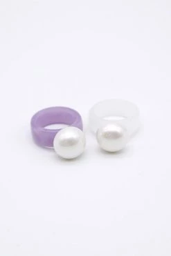 STORETS Faux Pearl Signet Ring