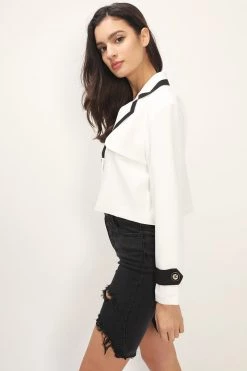 STORETS Elisa Contrast Trim Collar Jacket