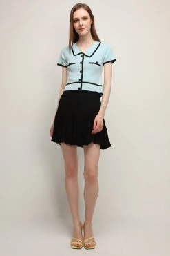 STORETS CLOTHING Bella Button-effect Knit Top