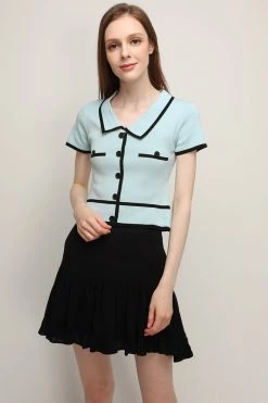 STORETS CLOTHING Bella Button-effect Knit Top