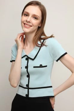 STORETS CLOTHING Bella Button-effect Knit Top