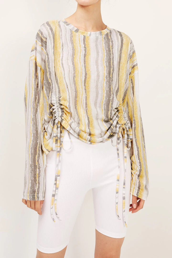 STORETS SALE Julie Striped Ruched Top CLOTHING