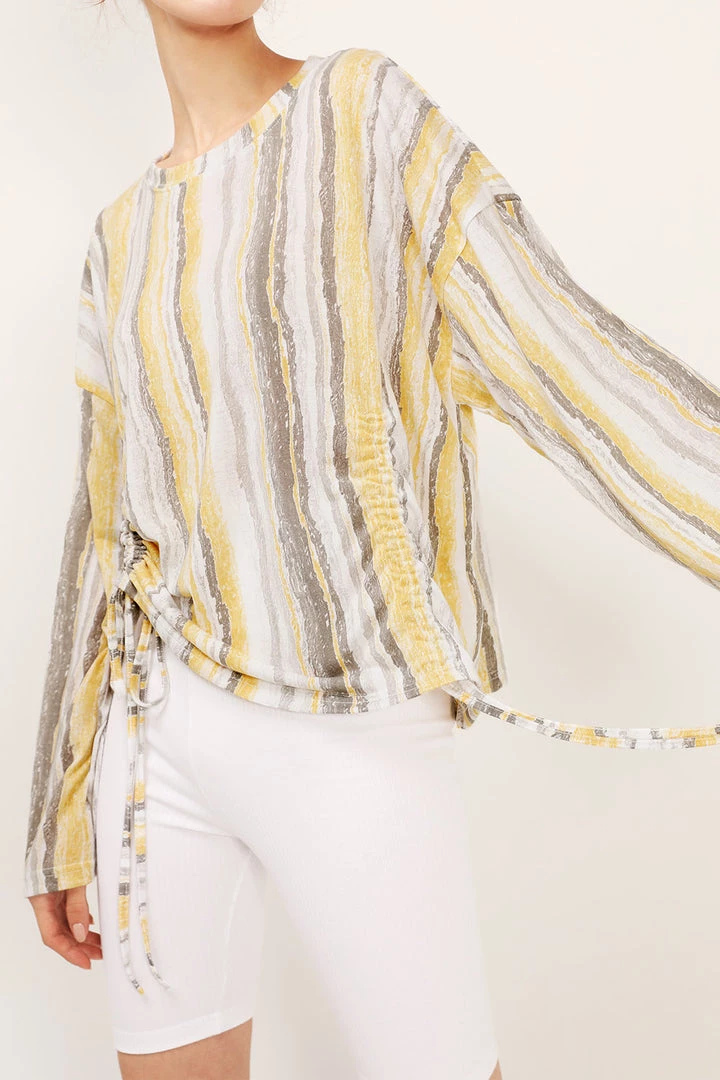 STORETS SALE Julie Striped Ruched Top CLOTHING