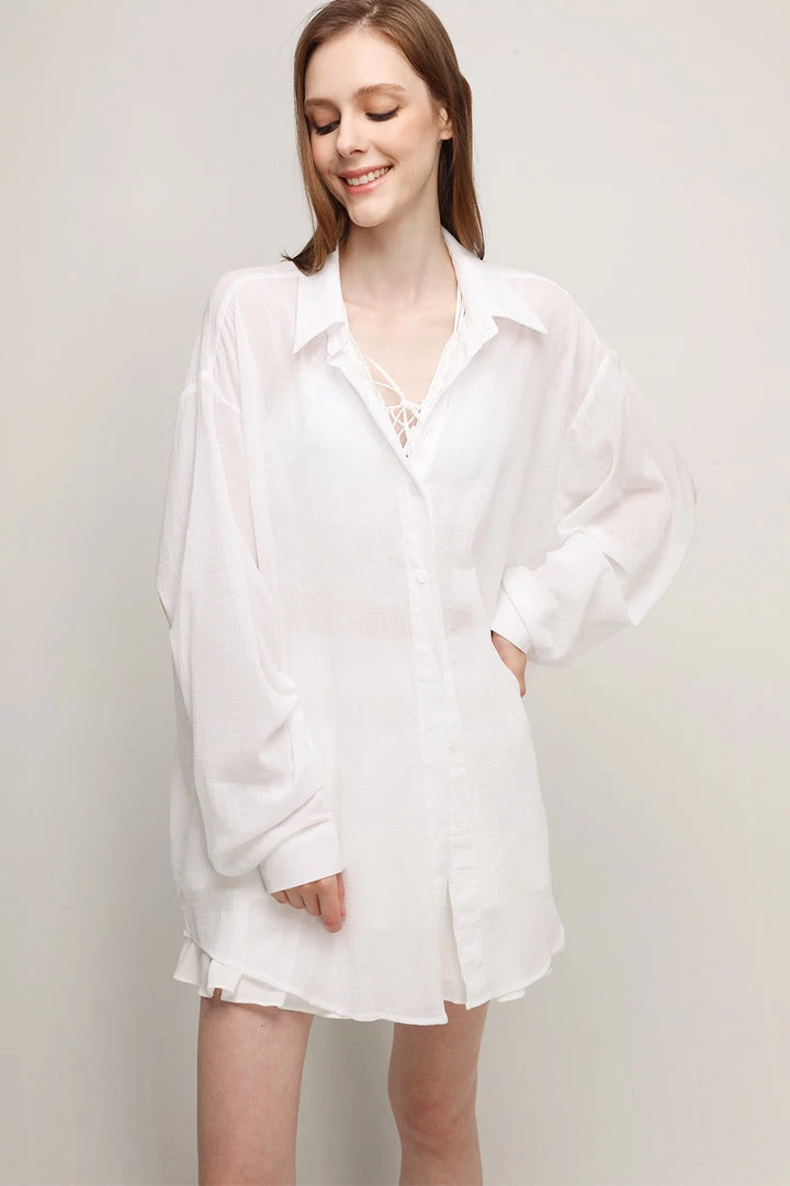STORETS CLOTHING Claire Sheer Long Shirt