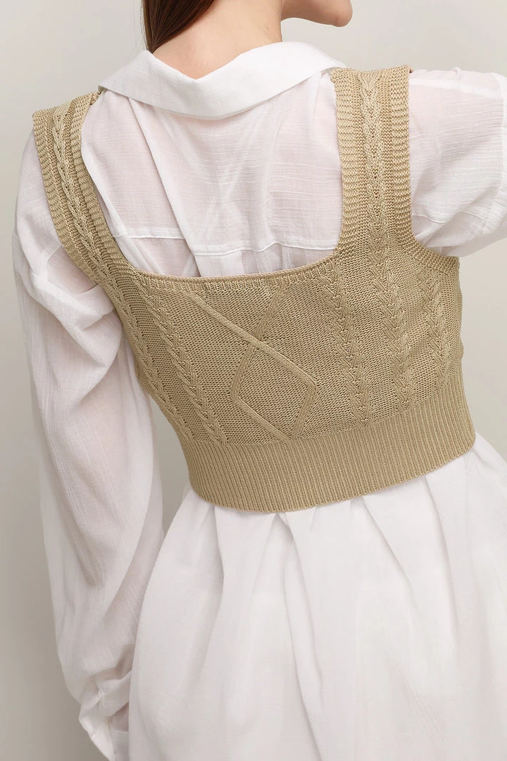 STORETS Deliah Cable Knit Sleeveless Top CLOTHING