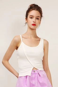 STORETS Teagan Asymmetric Hem Ribbed Top