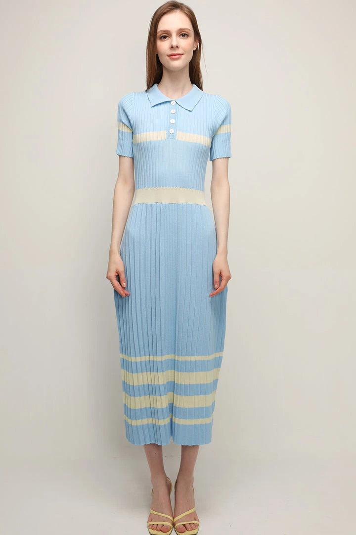 STORETS CLOTHING Mila Pleated Hem Maxi Dress