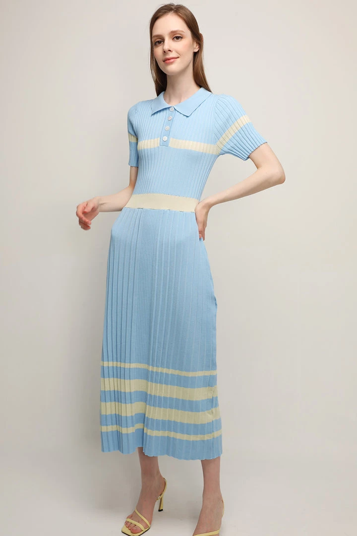 STORETS CLOTHING Mila Pleated Hem Maxi Dress