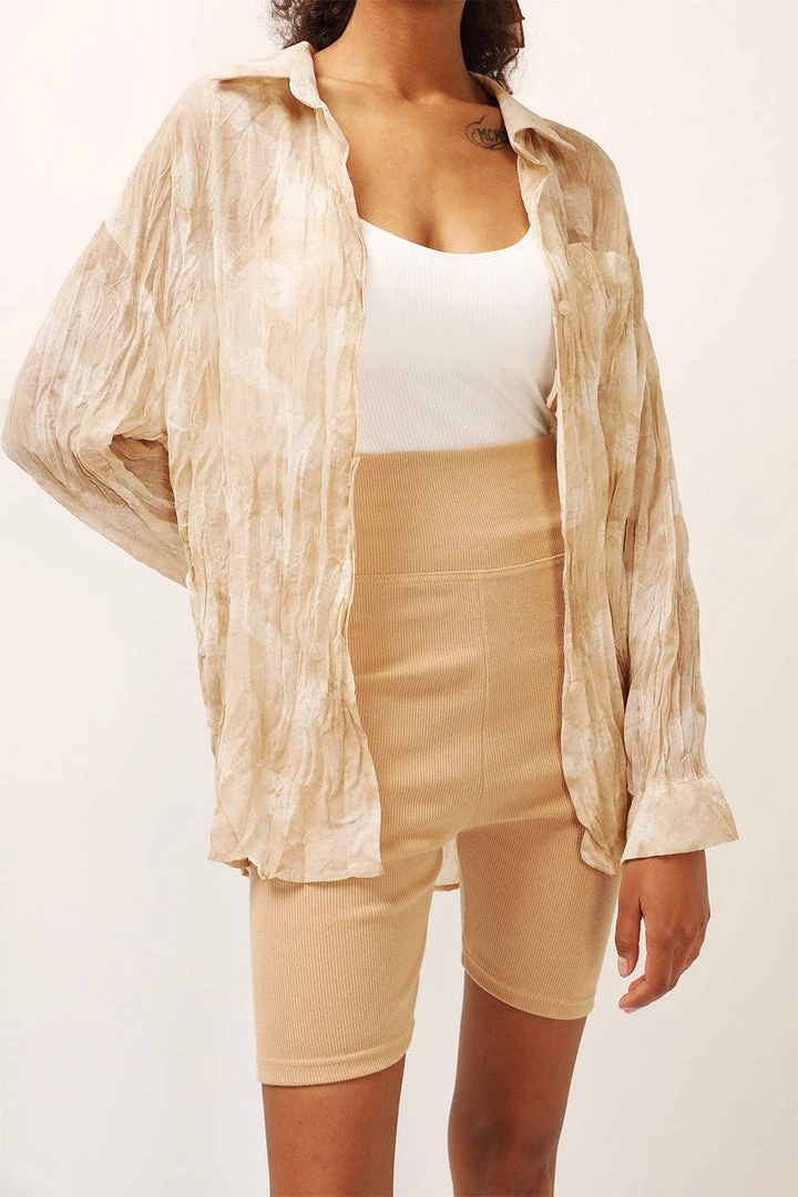 STORETS Skylar Sheer Crinkled Shirt