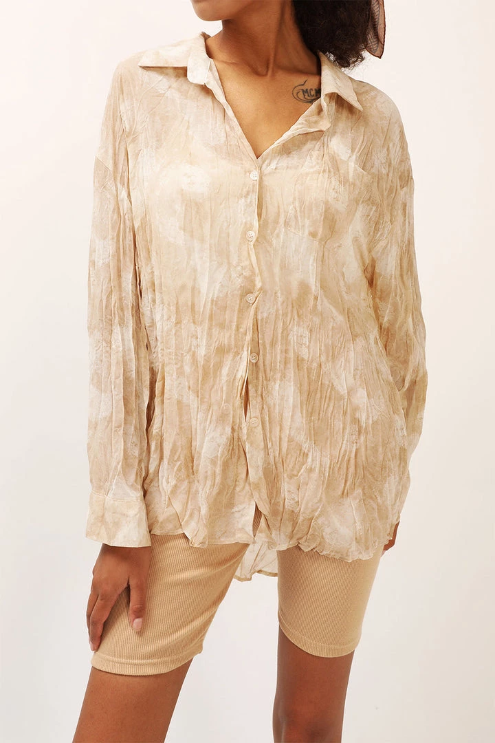 STORETS Skylar Sheer Crinkled Shirt