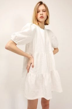 STORETS CLOTHING Siena Puff Sleeve Jacquard Dress