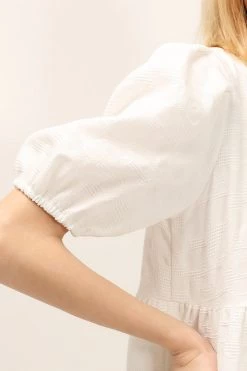STORETS CLOTHING Siena Puff Sleeve Jacquard Dress