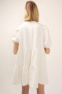 STORETS CLOTHING Siena Puff Sleeve Jacquard Dress