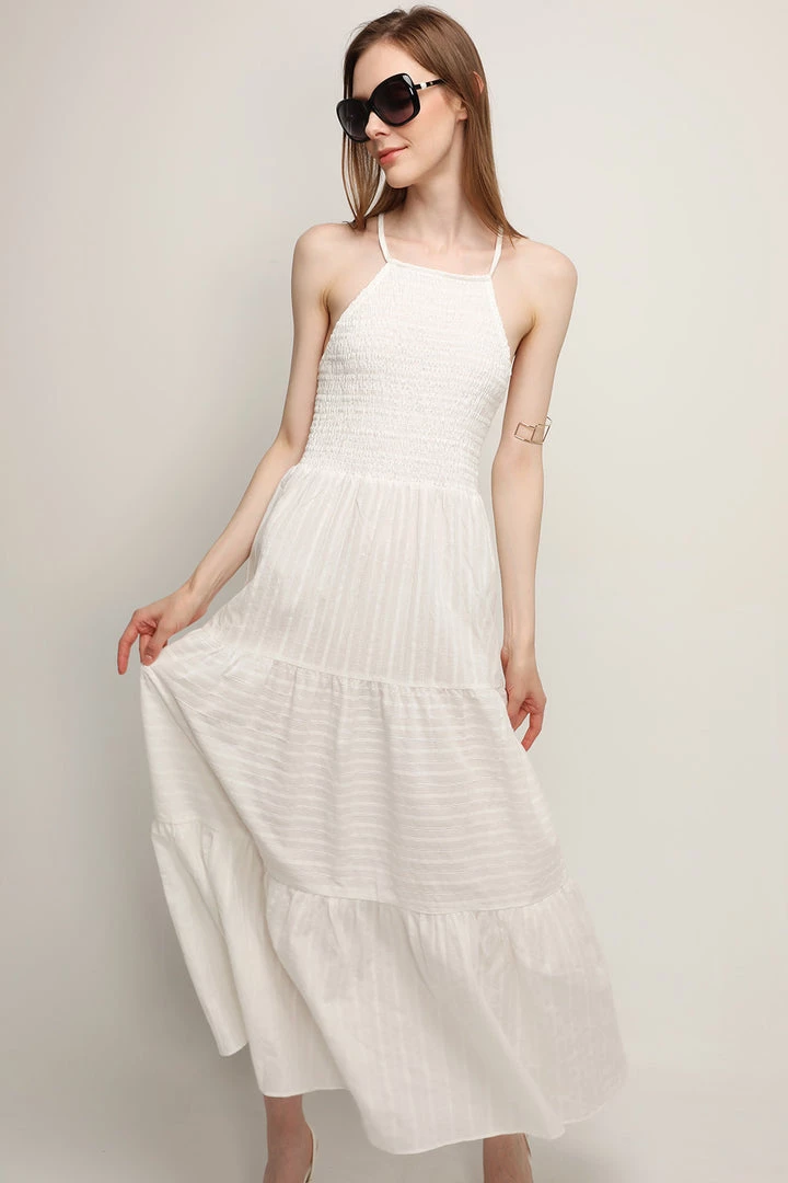 STORETS CLOTHING Luna Tiered Halter Neck Dress