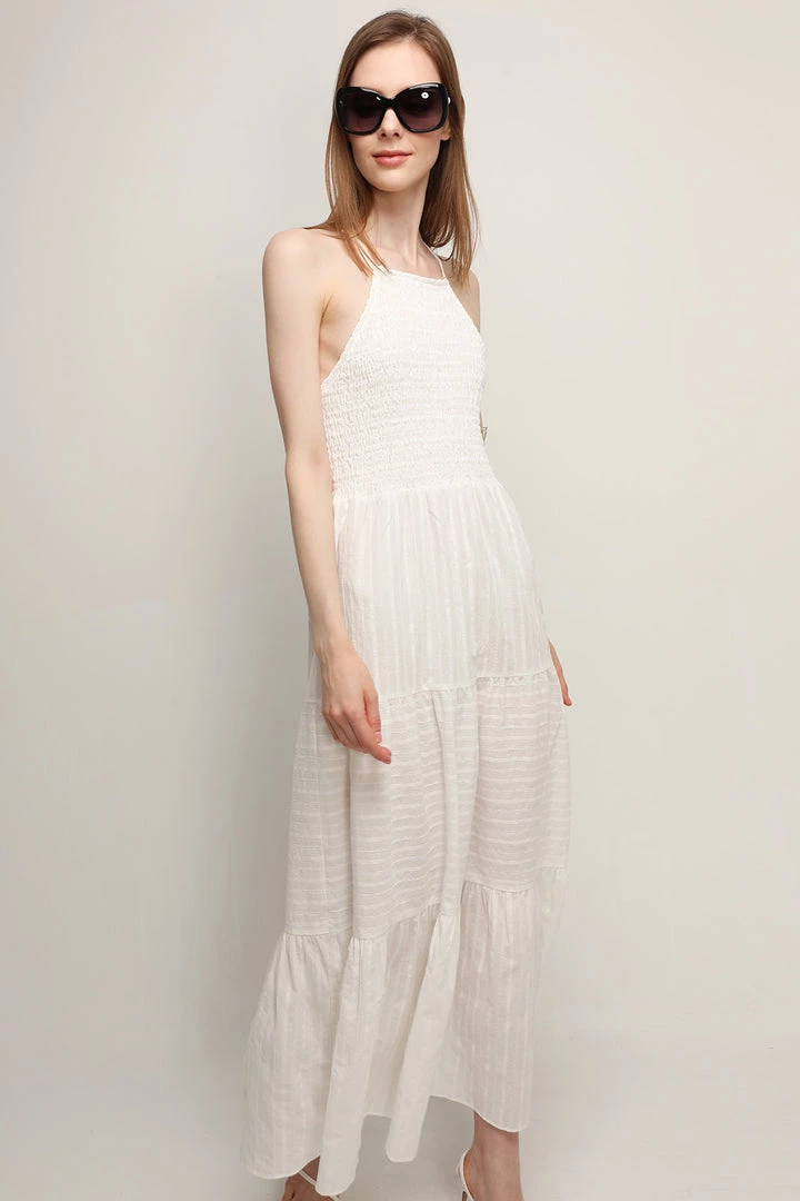 STORETS CLOTHING Luna Tiered Halter Neck Dress