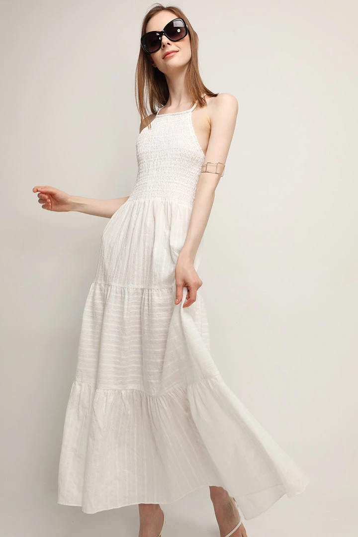 STORETS CLOTHING Luna Tiered Halter Neck Dress