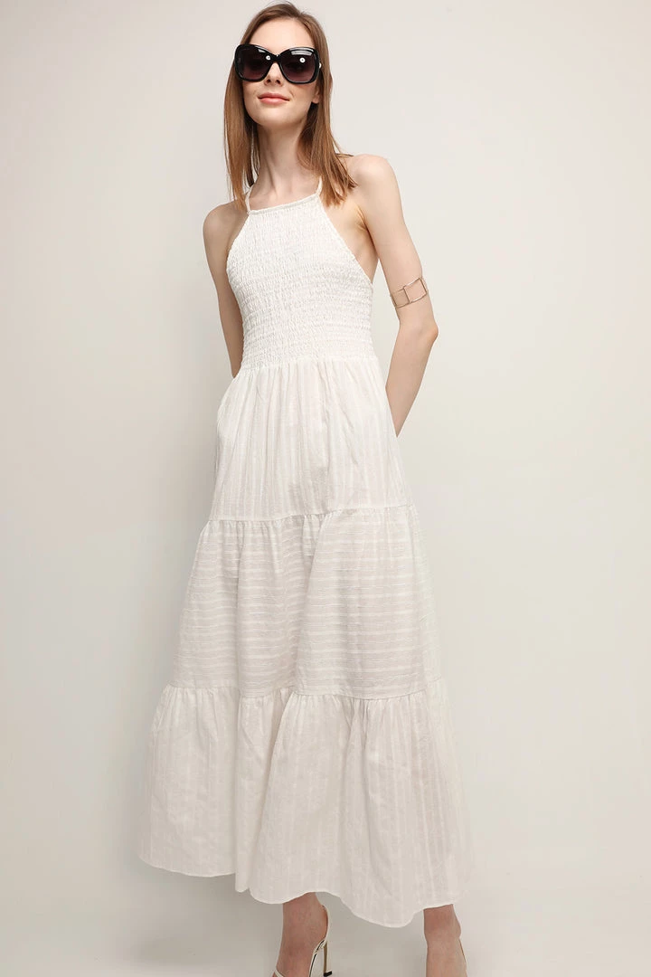 STORETS CLOTHING Luna Tiered Halter Neck Dress