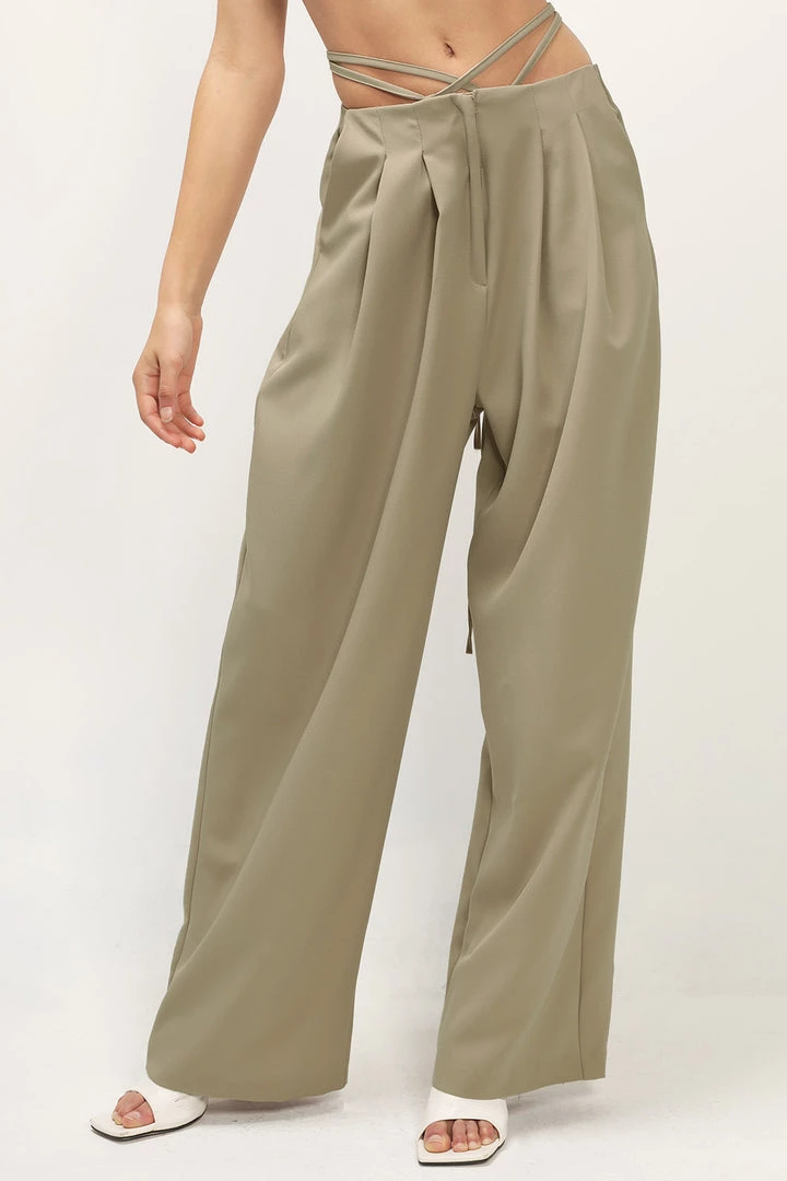 STORETS Talia Wide Leg Pintuck Pants