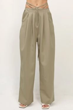 STORETS Talia Wide Leg Pintuck Pants