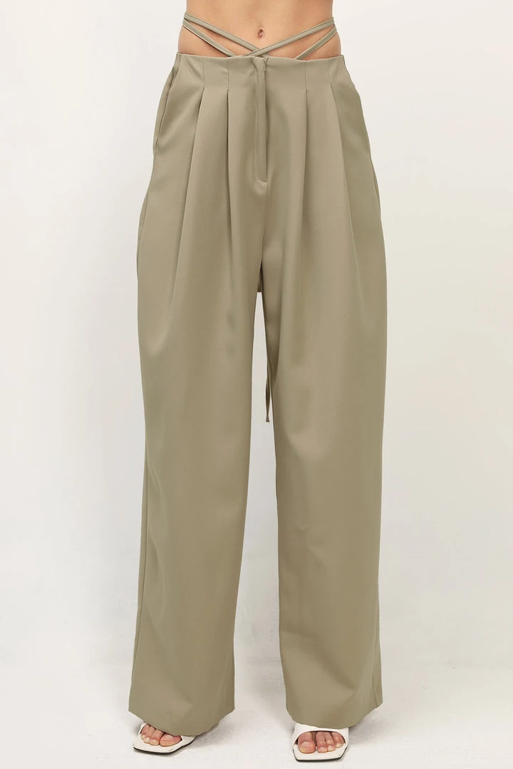 STORETS Talia Wide Leg Pintuck Pants