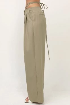 STORETS Influencer Talia Wide Leg Pintuck Pants Trousers
