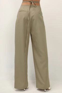 STORETS Influencer Talia Wide Leg Pintuck Pants Trousers