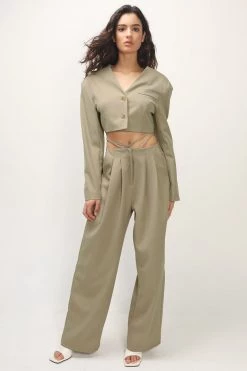 STORETS Talia Wide Leg Pintuck Pants