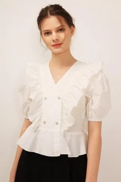 STORETS SALE CLOTHING Olivia Ruffle Peplum Blouse