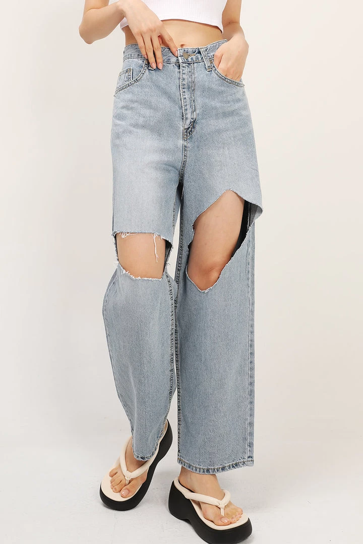 STORETS CLOTHING Blakely Slash Cutout Jeans
