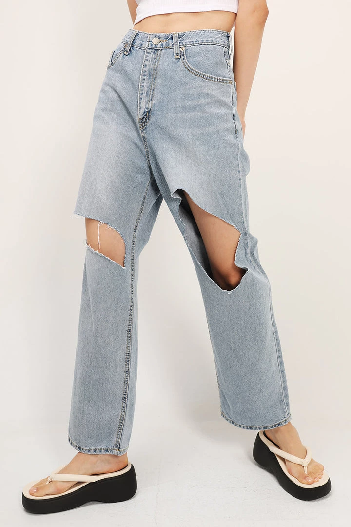 STORETS CLOTHING Blakely Slash Cutout Jeans