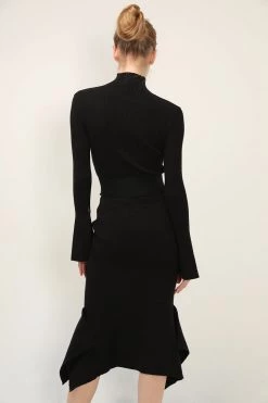 STORETS Mia Belted Ruffle Knit Dress