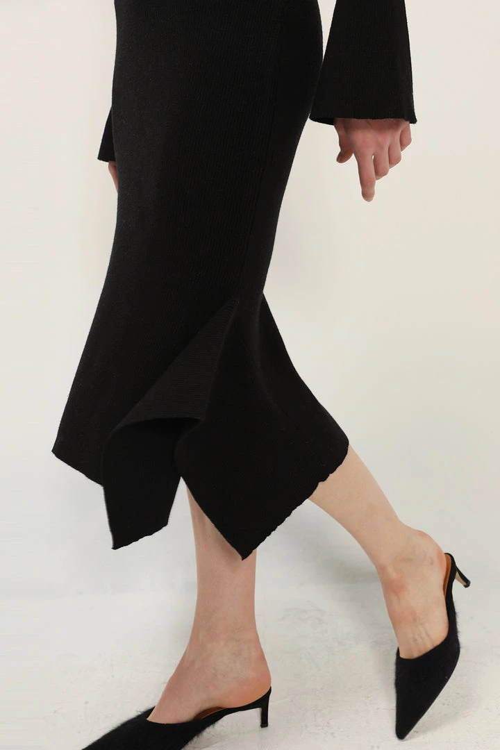 STORETS Mia Belted Ruffle Knit Dress