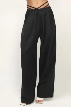 STORETS Influencer Talia Wide Leg Pintuck Pants Trousers