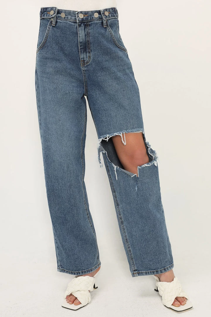 STORETS Jemma Ripped Cutout Jeans