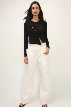STORETS Vera Slash Cutout Jeans CLOTHING