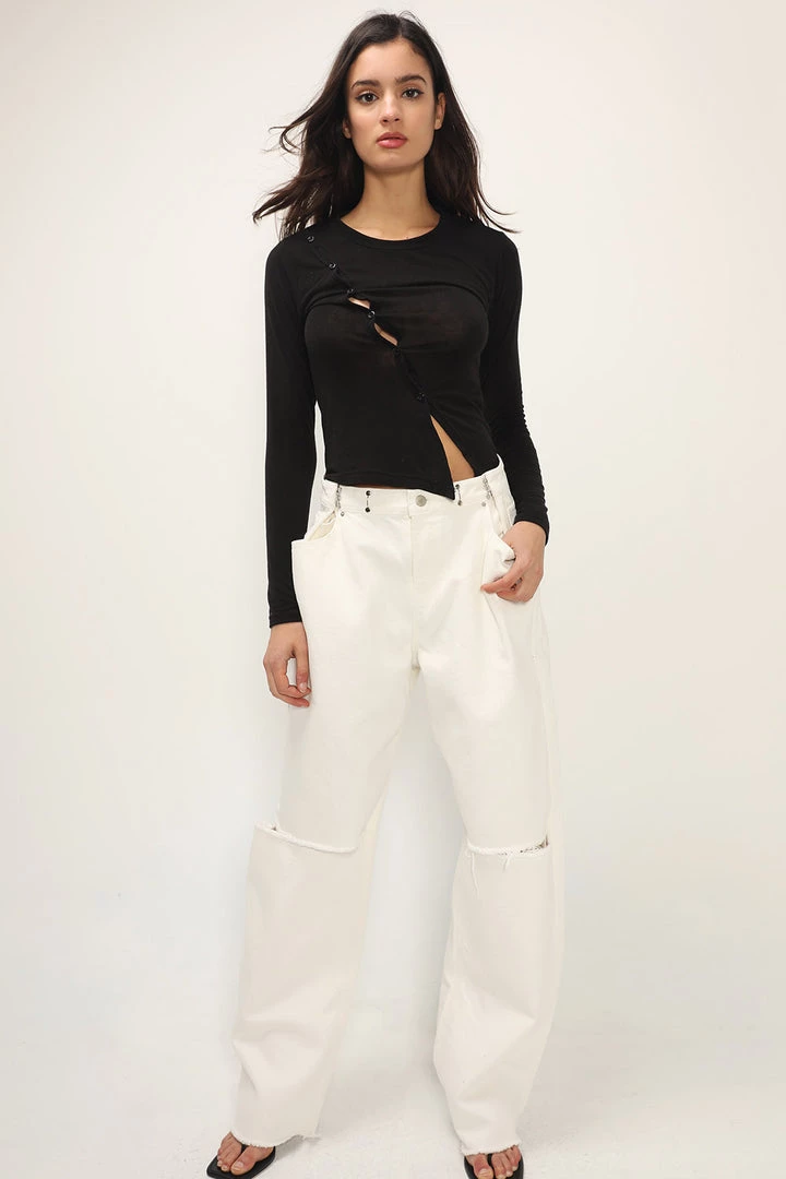 STORETS Vera Slash Cutout Jeans CLOTHING
