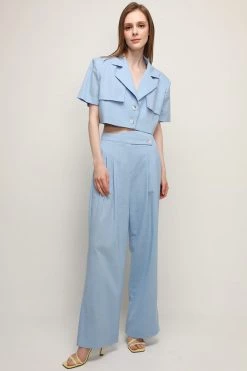 STORETS CLOTHING Noa Cropped Linen Blazer