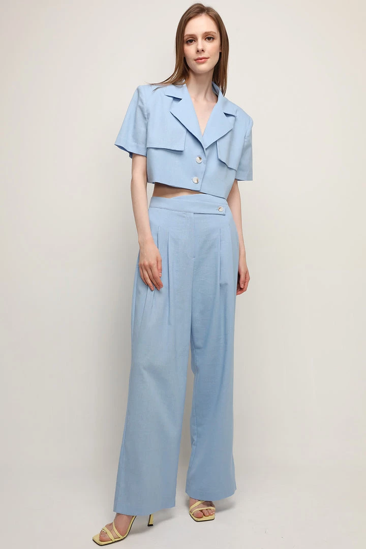 STORETS CLOTHING Noa Cropped Linen Blazer