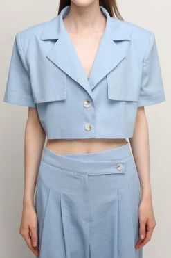 STORETS CLOTHING Noa Cropped Linen Blazer